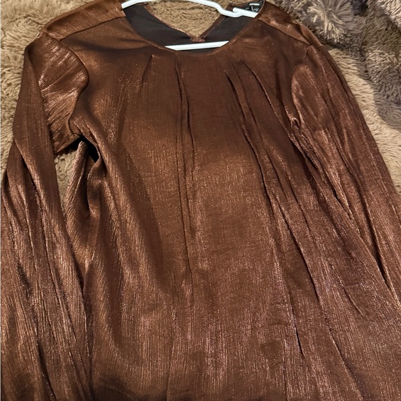 Express Tops - Express Shimmering Brown Blouse